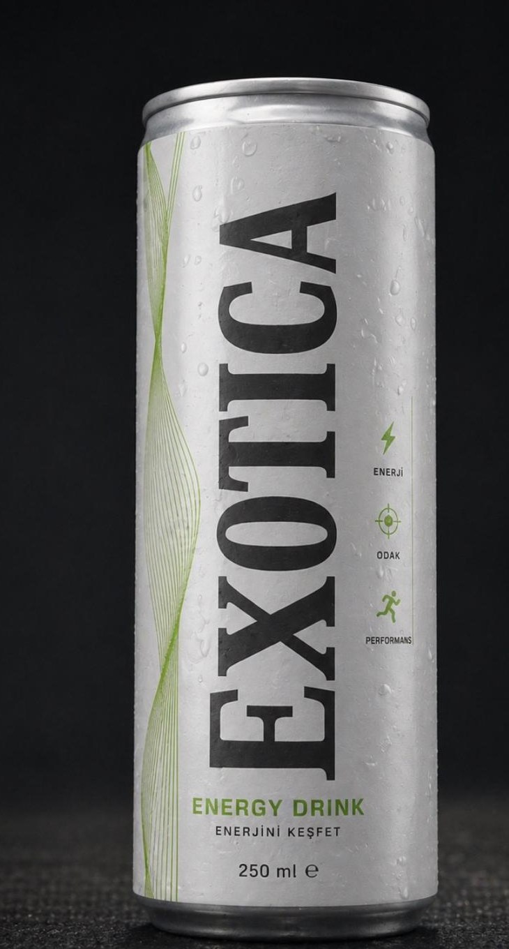 Silberne Exotica Energy Drink Dose